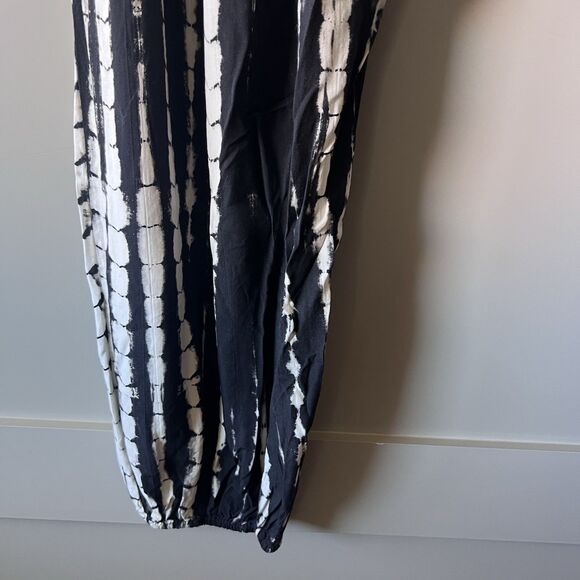 Style Park 1 Women Tie Dye Harem Style Jogger Pants One Size Boho Wide Leg Black - Picture 5 of 12